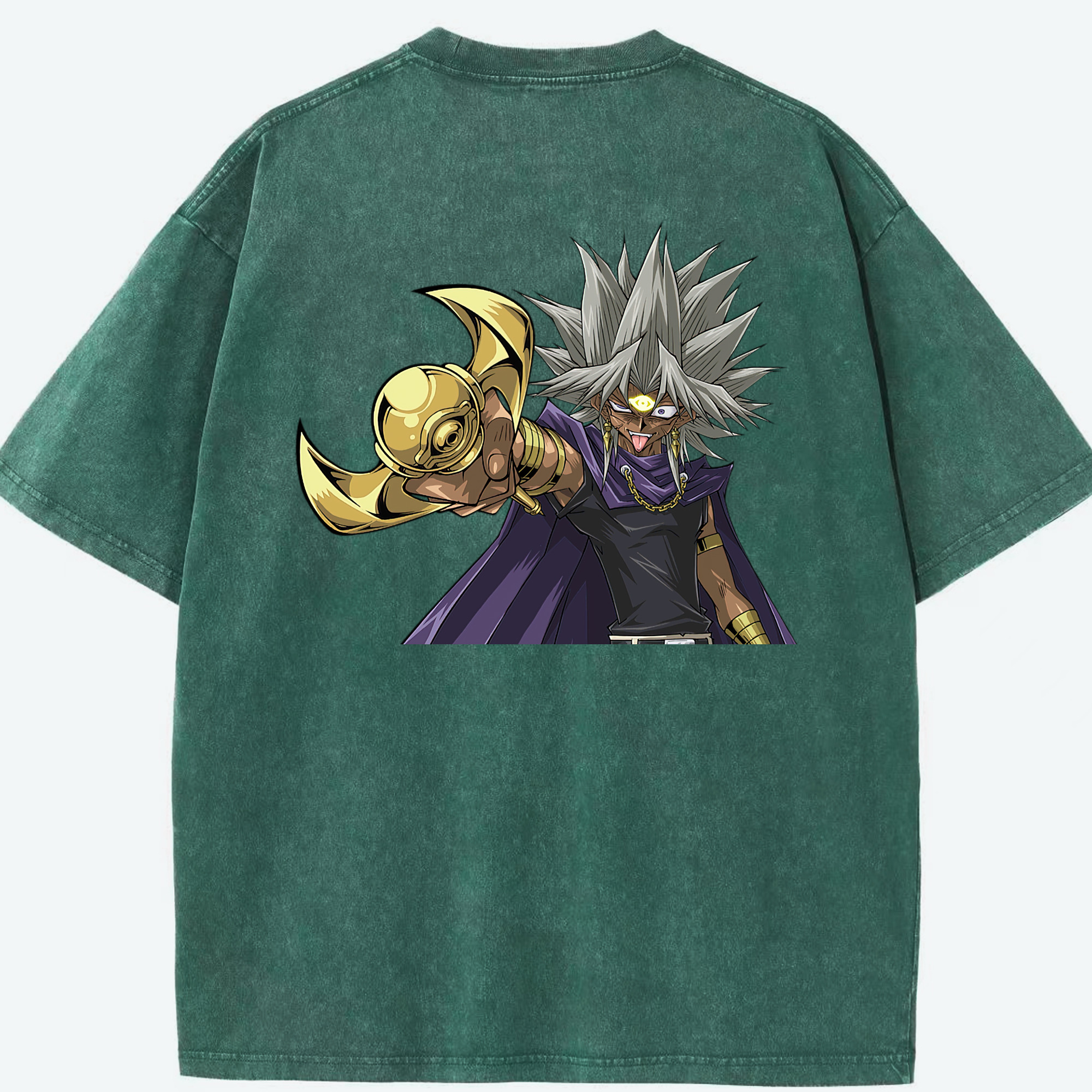（画像用） 遊☆戯☆王 Yu-Gi-Oh! 綿100% ヴィンテージ風 半袖Tシャツ（背面プリント）